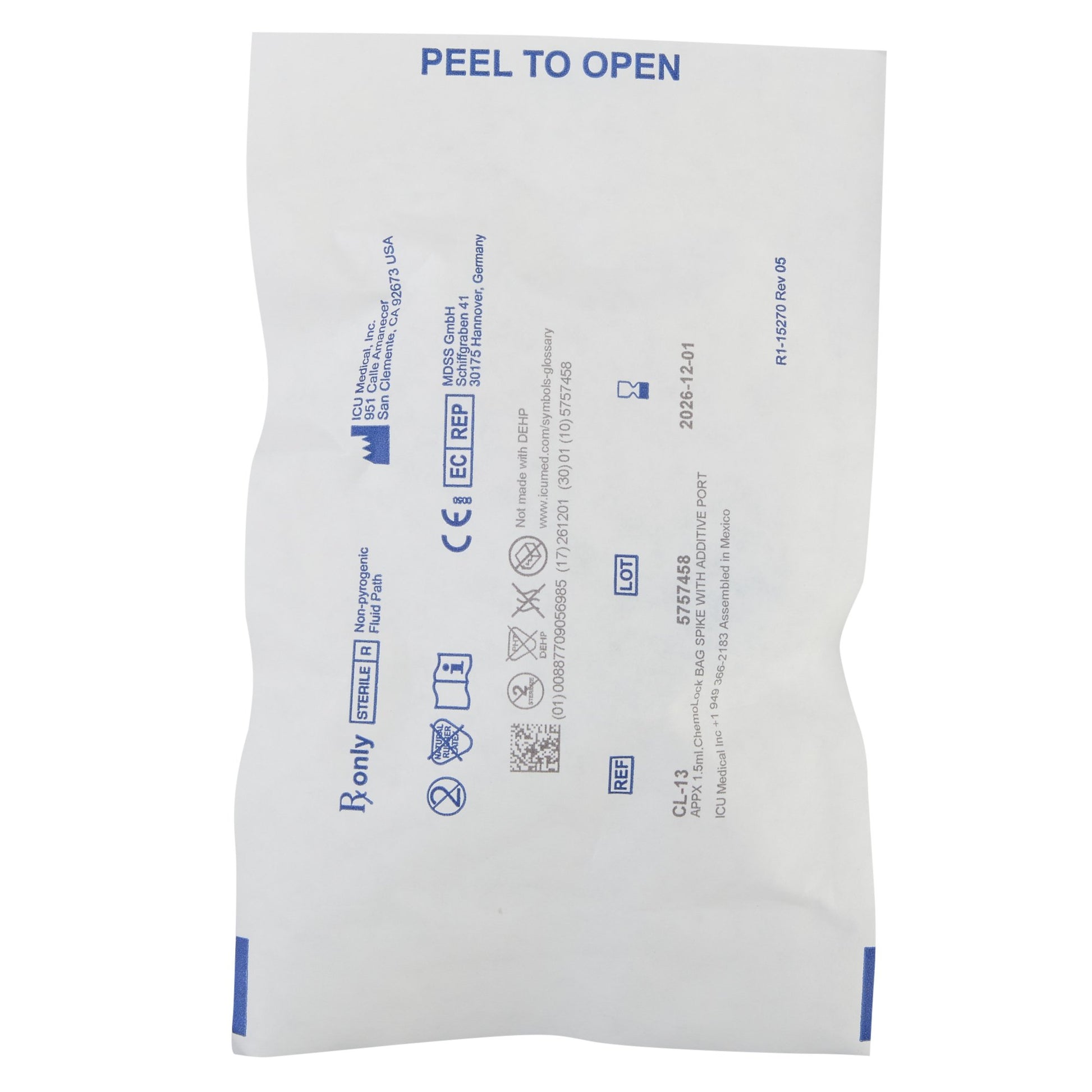ChemoLock Bag Spike with Additive Port, 50/cs (US Only)