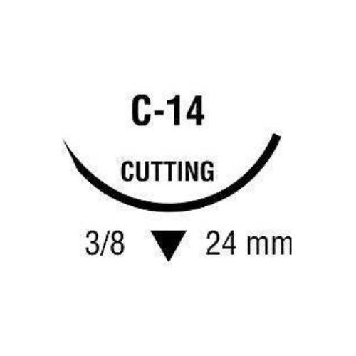 Suture, Reverse Cutting, Size 4-0, Black, 18", Needle C-14, 3/8 Circle, 3 dz/bx (Continental US Only)