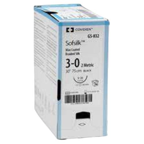 Suture, Reverse Cutting, Size 6-0, Black, 12", Needle HE-5, 3/8 Circle, 1 dz/bx (Continental US Only)