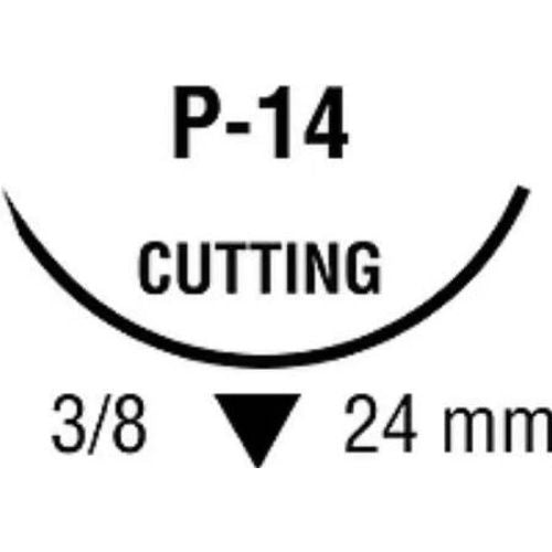 Suture, Premium Reverse Cutting, Size 2-0, Black, 18", Needle P-14, 3/8 Circle, 1 dz/bx (Continental US Only)