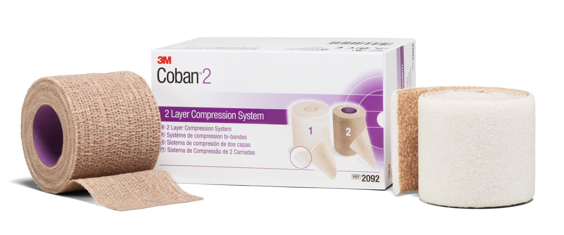 Compression System, Toe Boot Application, Includes: Roll 1 Comfort Layer 2" x 1.3 yds,  Unstretched, Roll 2 Compression Layer 2" x 3 yds, Fully Stretched, 1/bx, 8 bx/cs (Continental US+HI Only)
