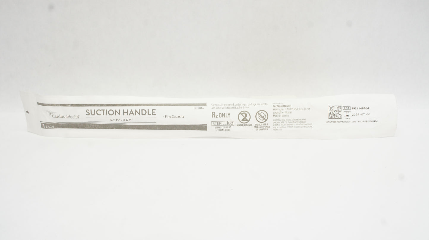Flexible Suction Handle, Fine Capacity, Single Use, Sterile, 50/cs (Continental US Only) (Manufacturer Backorder - Inventory Limited when Available)