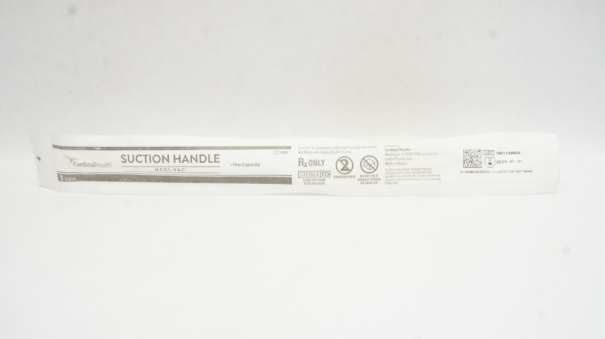Flexible Suction Handle, Fine Capacity, Single Use, Sterile, 50/cs (Continental US Only) (Manufacturer Backorder - Inventory Limited when Available)
