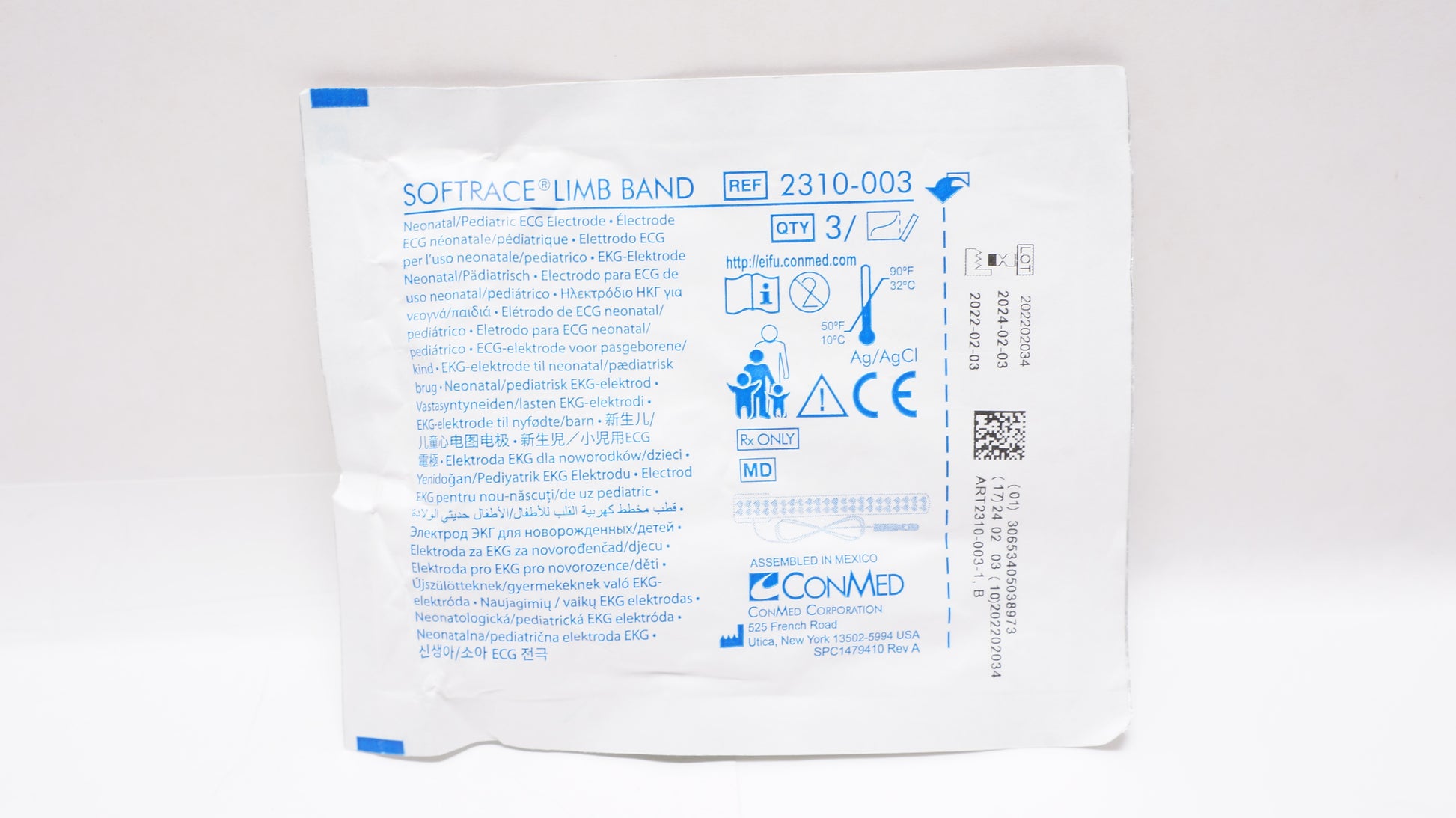 Softrace Limb Band Electrodes, 3/pouch, 100 pouches/cs