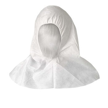 Particle Protection Hood, Elastic Face Opening, Breathable, White, Universal, 100/cs