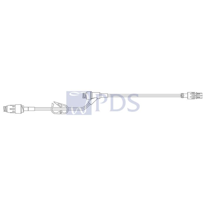 Pressure Rated Extension Set, MaxPlus Clear Needleless Connector, Pinch Clamp, Needless Y-Site, Male Spin Lock, 9" Length, 1.2 mL PV, 50/cs (Continental US Only) (Drop Ship Requires Pre-Approval)