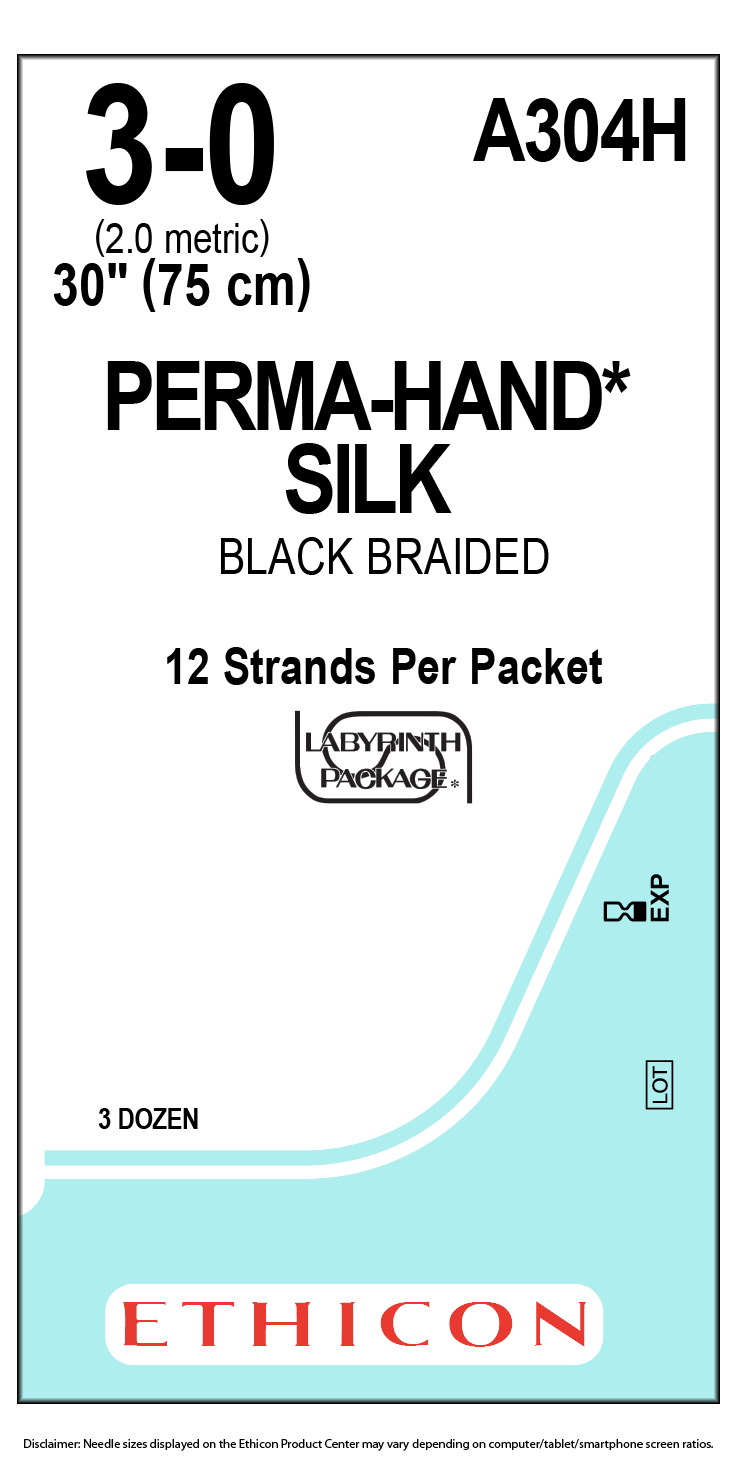 Suture, Sutupak Pre-Cut In Labyrinth Package, Size 3-0, 12-30", Black Braided, 3 dz/bx (Continental US Only)
