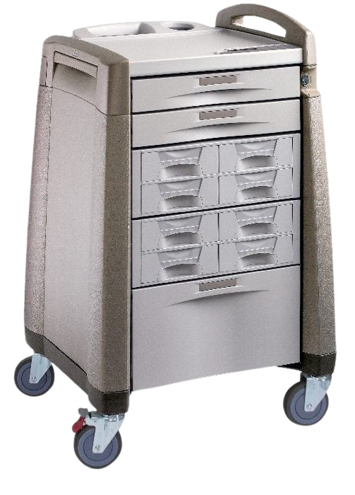 ACM Cart, Auto Relock, 9 High, Dark Crme, Includes: Auto Relock System, (1) Handle, (3) Three Tier Cassette, (1) 3" Utility Drawer, (1) 6" Utility Drawer, and (2) 10" Untility Drawers (DROP SHIP ONLY)