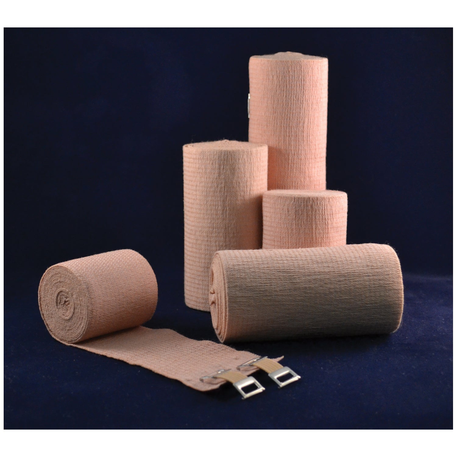 Premium Elastic Bandage, 3" x 5 yds (Stretched) with Double Clip Closure, Tan, Latex Free (LF), 10/bx, 5 bx/cs