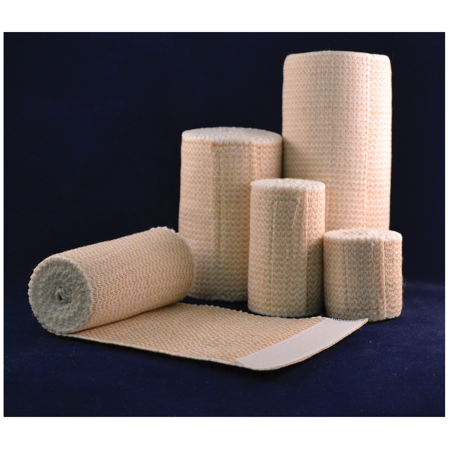 Premium Elastic Bandage, 4" x 11 yds (Stretched) with Double Velcro Closure, Tan/ White Honeycomb, Latex Free (LF), 10/bx, 5 bx/cs