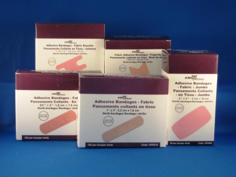 Fabric Adhesive Bandage, Fingertip, 1_" x 2", 100/bx