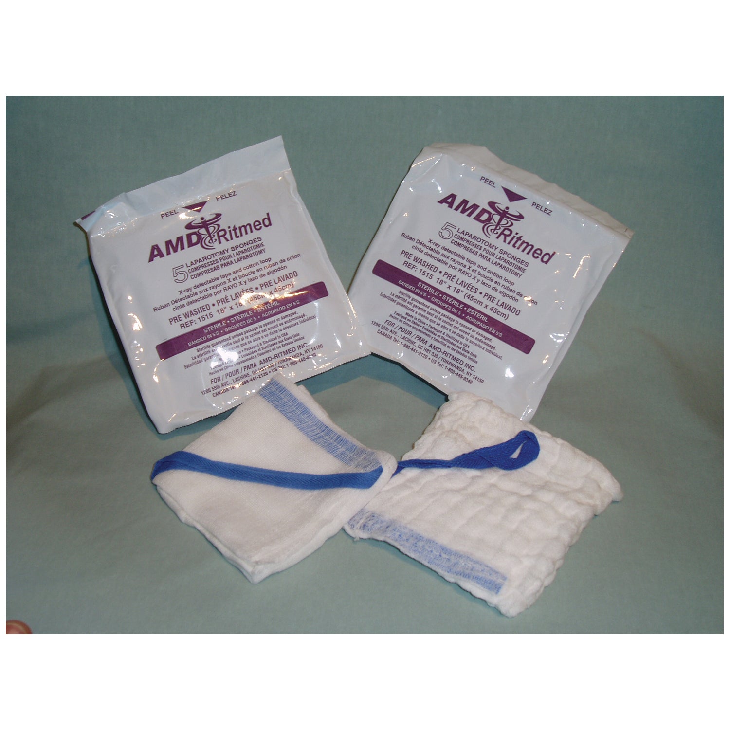 Laparotomy Sponge, 4" x 18", 4-Ply, Prewashed, 5/pk, 40 pk/cs