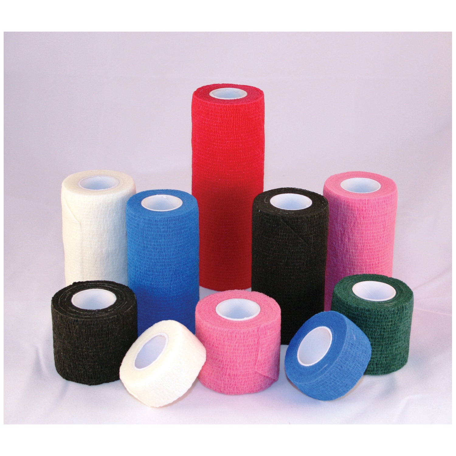 Cohesive Bandage, 2" x 5 yds, Non-Sterile, Assorted Colors: Red, Blue, White, Individually Wrapped, 36/bx
