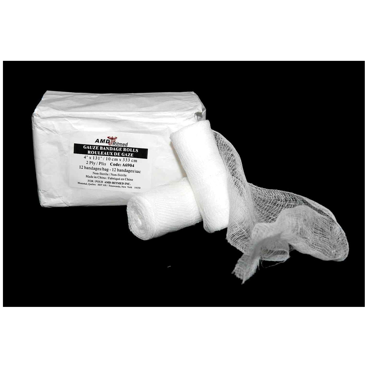 Gauze Bandage, 4" x 131", Non-Sterile, 12/pk, 8 pk/cs