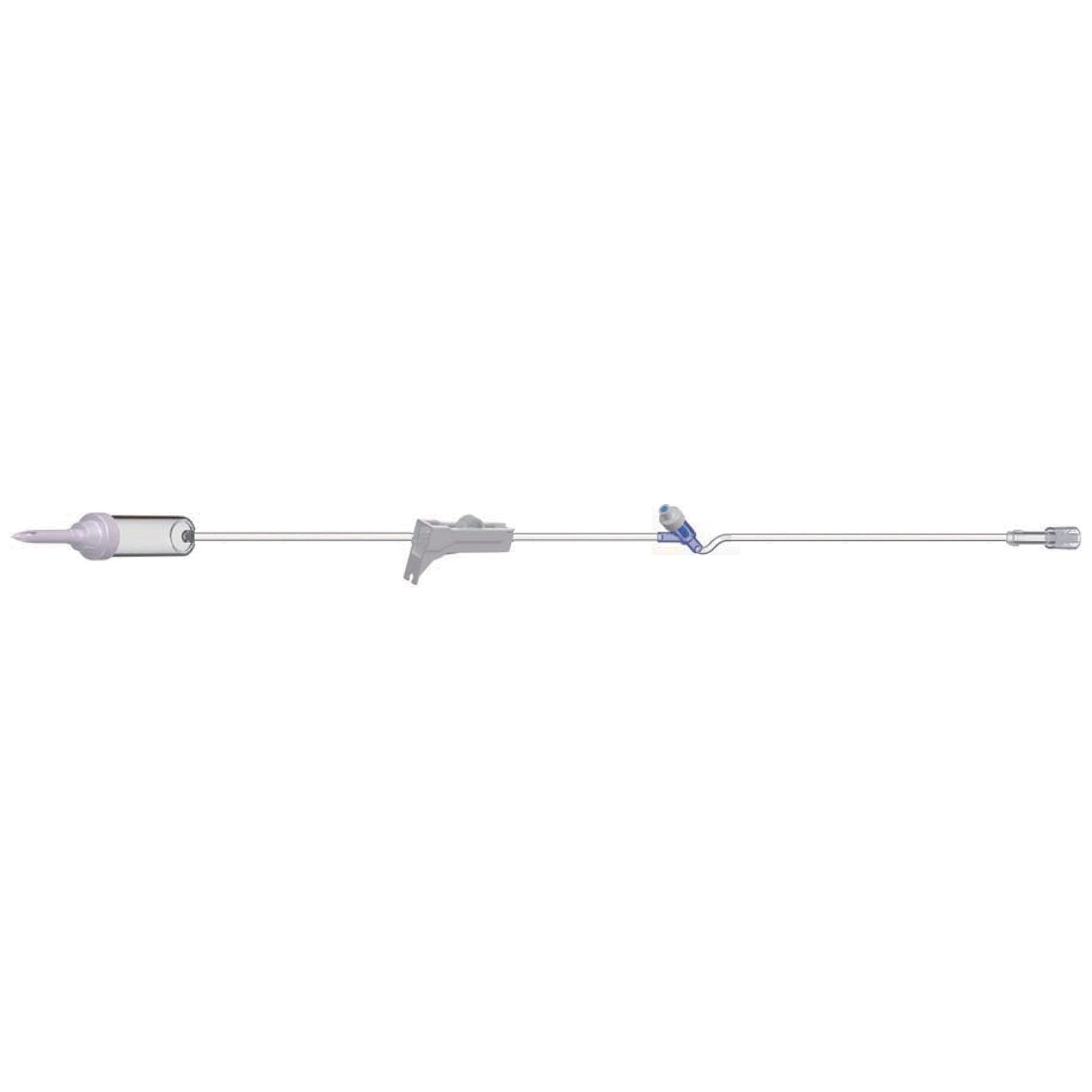 IV Admin Set, 10 Drops Per mL, 83" Length, 17 mL Priming Volume, Non-Vented, Roller Clamp, 1 AMSafe Needle-Free Y Site, Rotating Male Luer Lock, PE Poly Pouch, 50/cs