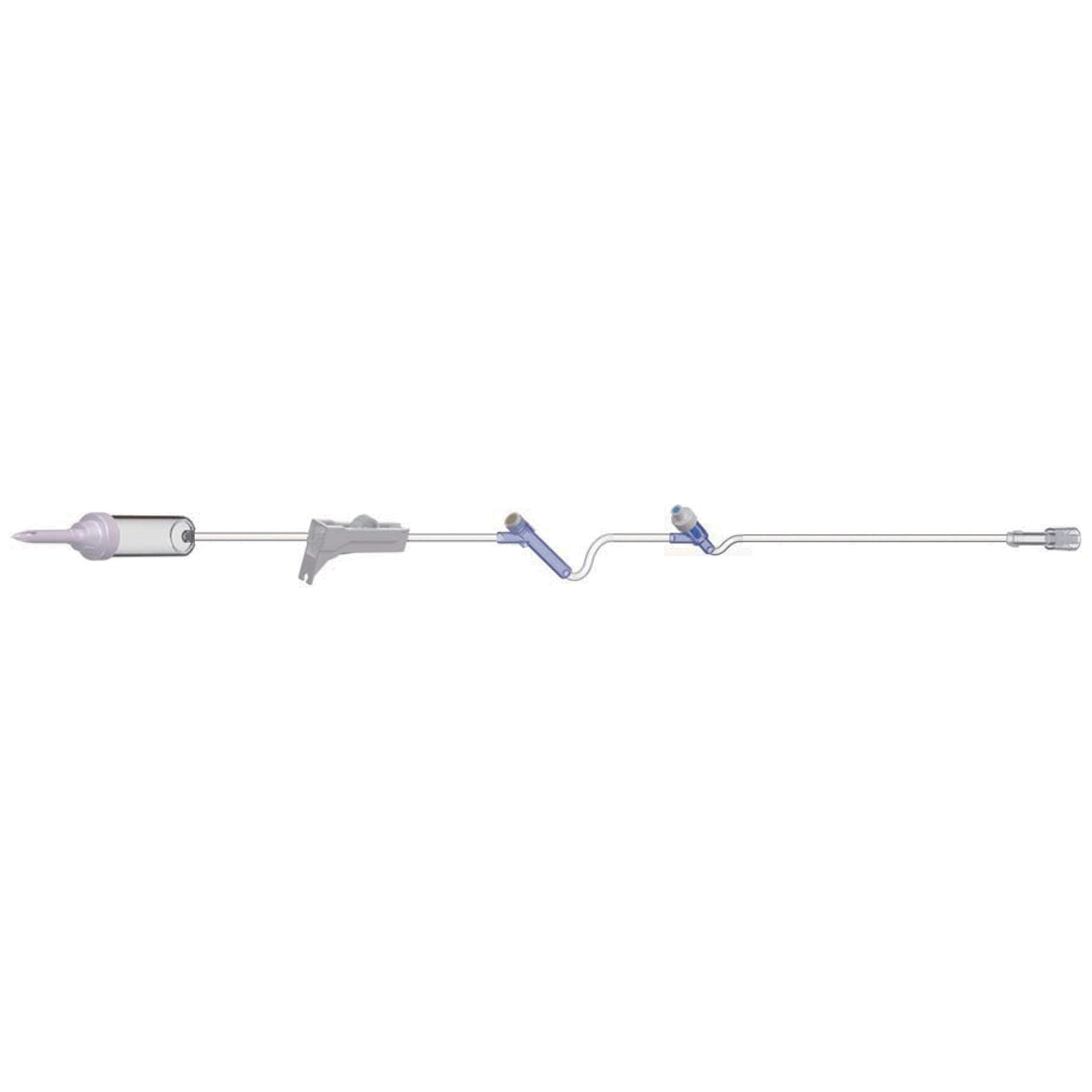Adult Basic IV Set, 83" Length, 15 Drops/mL, 17 mL Priming Volume, Non-Vented, Roller Clamp, 1 Pre-Pierced Y Site,1 AMSafe Needle-Free Y Site, Rotating Male Luer Lock, PE Poly Pouch, 50/cs