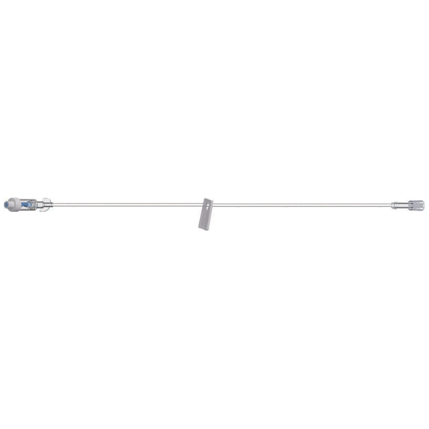 Standard Bore IV Extension Set, 7" Length, 1.2 mL Priming Volume, 1 AMSafe Needle-Free Connector, 1 Slide Clamp, Rotating Male Luer Lock, Tyvek Poly Pouch, 50/cs