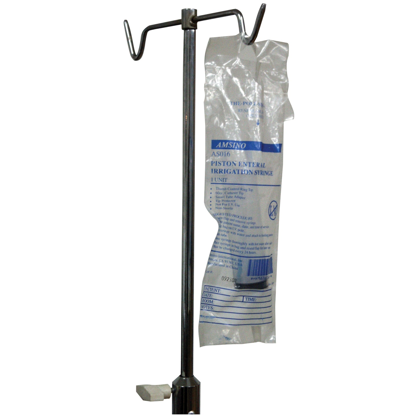 60cc Syringe, Catheter Tip, Thumb Control Ring with Small Tip Adapter, Packed in Resealable IV Pole Bag, 30/cs (150 cs/plt) (To Be DISCONTINUED)