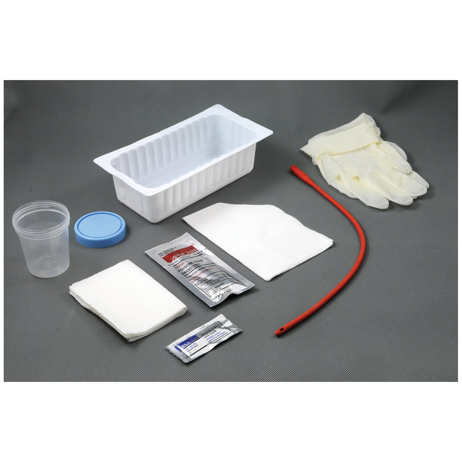Urethral Catheter Tray, 14FR Red Rubber Urethral Catheter, Sterile (This Item Contains Latex), 20/cs