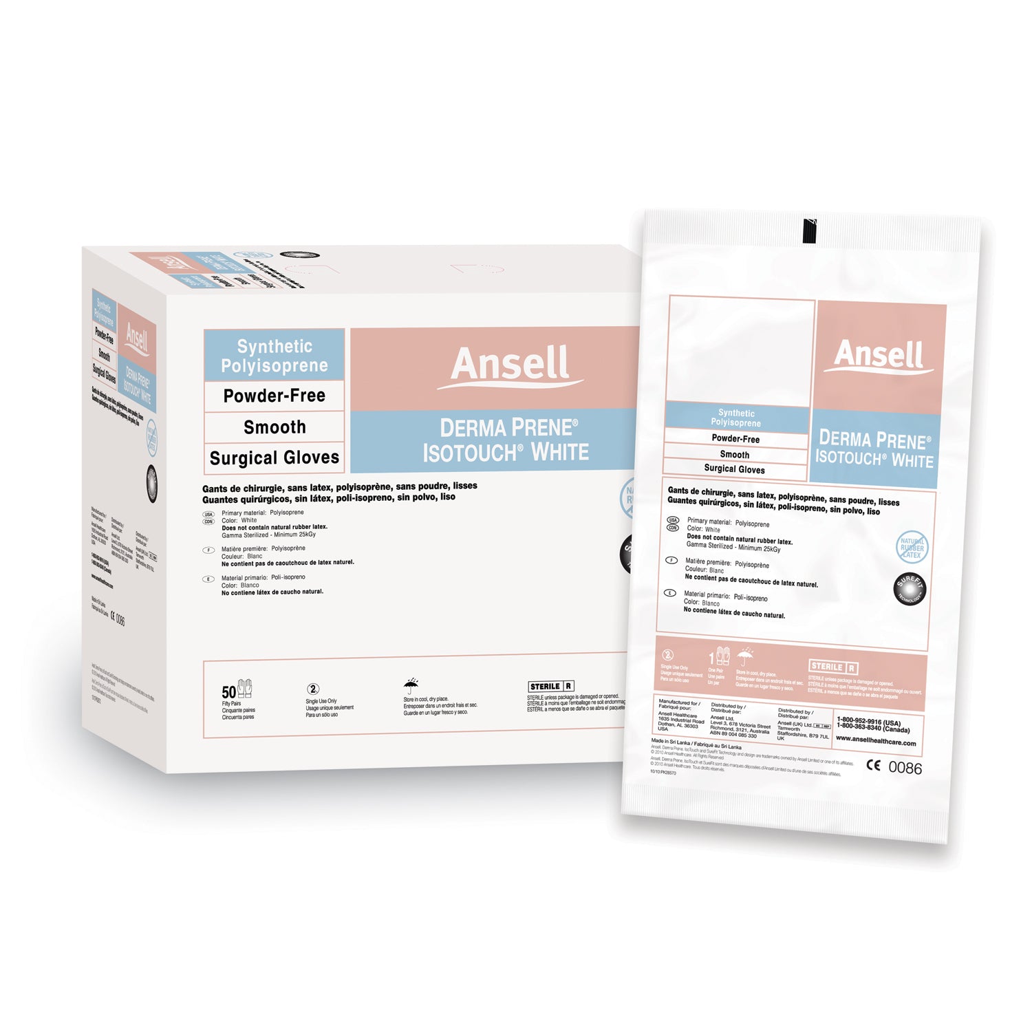 Surgical Gloves, Size 8_, White, 50 pr/bx, 4 bx/cs (US Only)