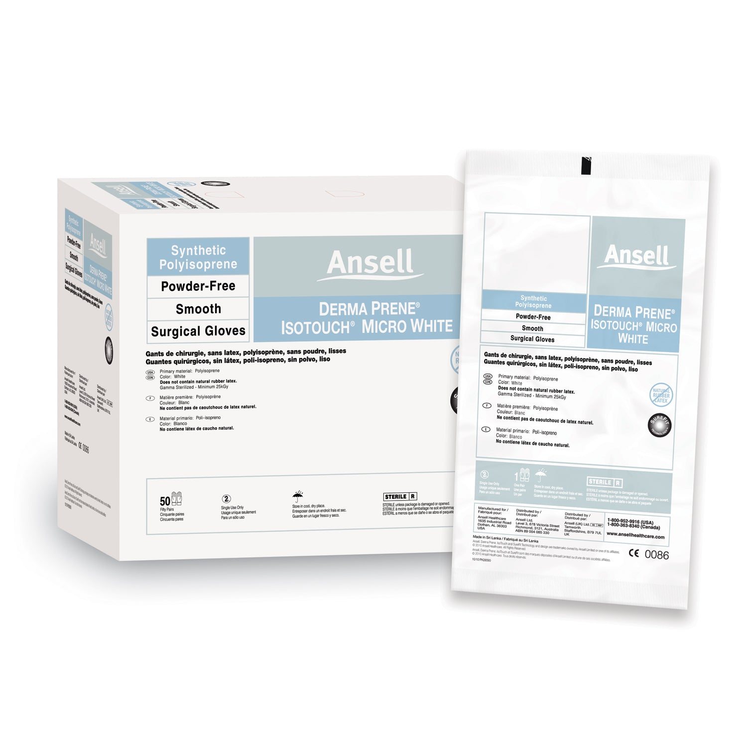 Surgical Gloves, Size 5_, White, 50 pr/bx, 4 bx/cs (US Only)
