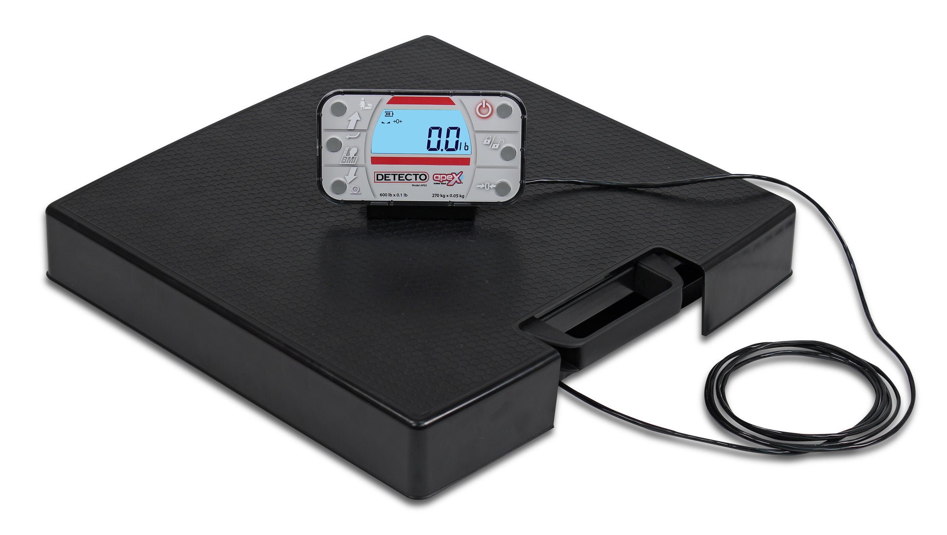 Apex Portable Scale, Remote Indicator, Integral Carrying Handle, 600 lb x 0.2 lb / 300 kg x 0.1 kg