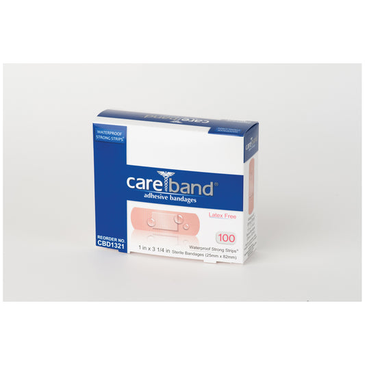 Reinforced Waterproof Bandage, Tan, 1" x 3", Latex Free 100/bx, 12 bx/cs