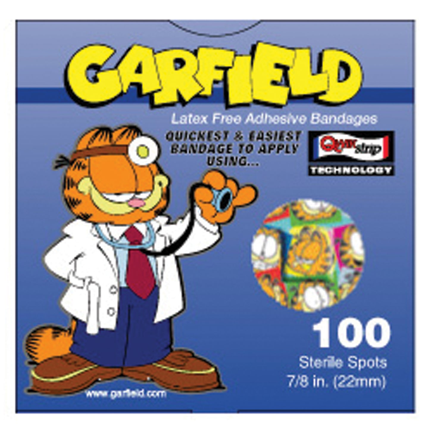 Garfield Adhesive Bandages, 7/8" Spots, Latex Free (LF), 100/bx, 12  bx/cs