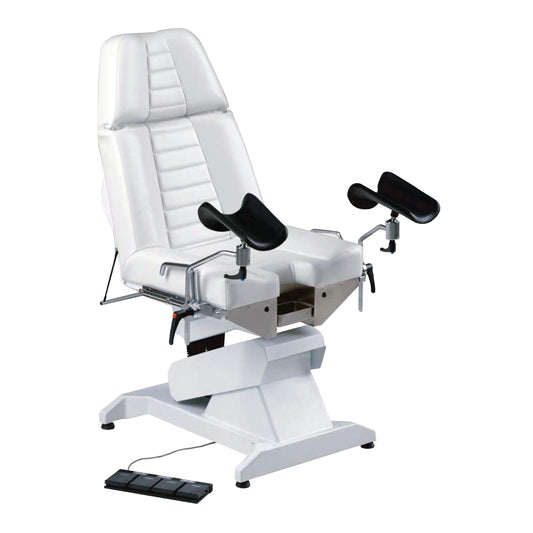 Milano OB50 OB/GYN Power procedure chair. NEW with 2 year warranty, knee crutches and foot control included. Available in several upholstery colors.