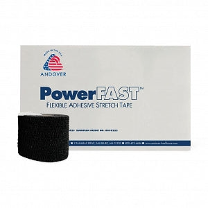 Flexible Adhesive Stretch Tape, 3" x 5 yds, Black, Latex, 16 rl/cs