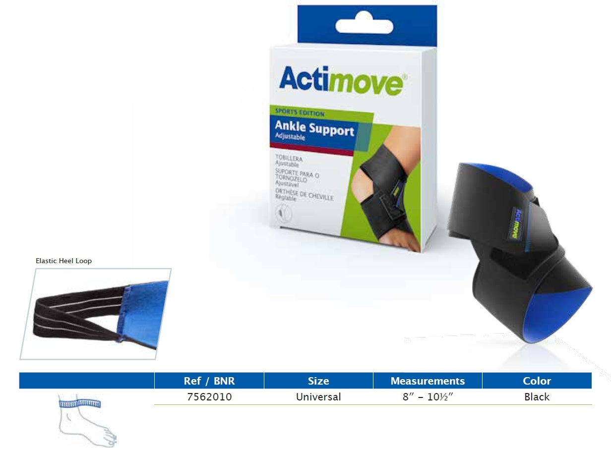 Actimove Ankle Support, Universal, 8" - 10-1/2", Black (Continental US Only)