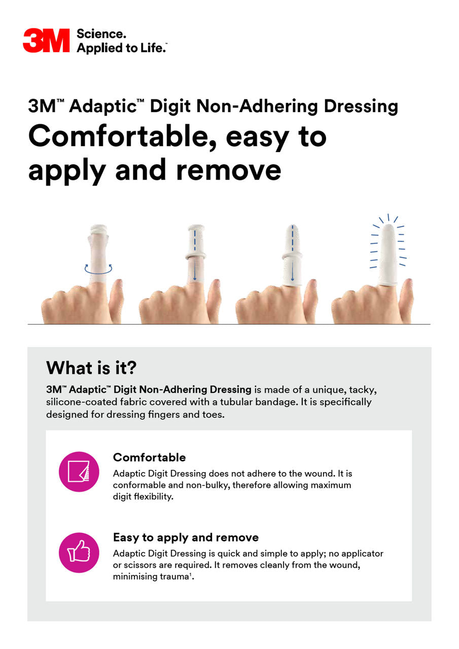 Dressing, Adaptic, Digit, Non-Adhering, 3cm Diameter, Extra large, 10/ct, 17cts/cs