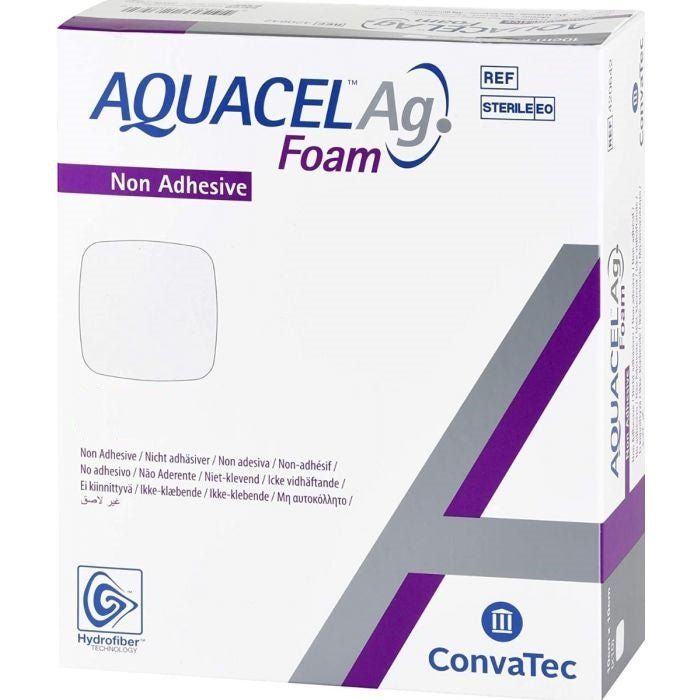 Ag Foam Dressing, Non-Adhesive, 8" x 8", 10/bx (Continental US Only)