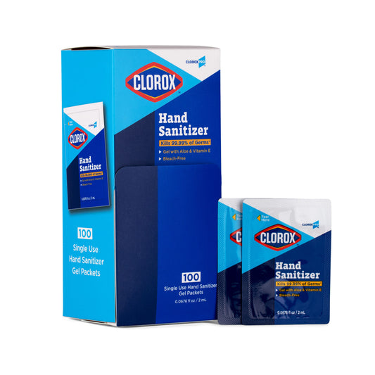 Hand Sanitizer Packet, Gel, Single Use, 2 ml, 100/bx, 12 bx/cs (Item is considered HAZMAT and cannot ship via Air or to AK, GU, HI, MP, PR, VI)