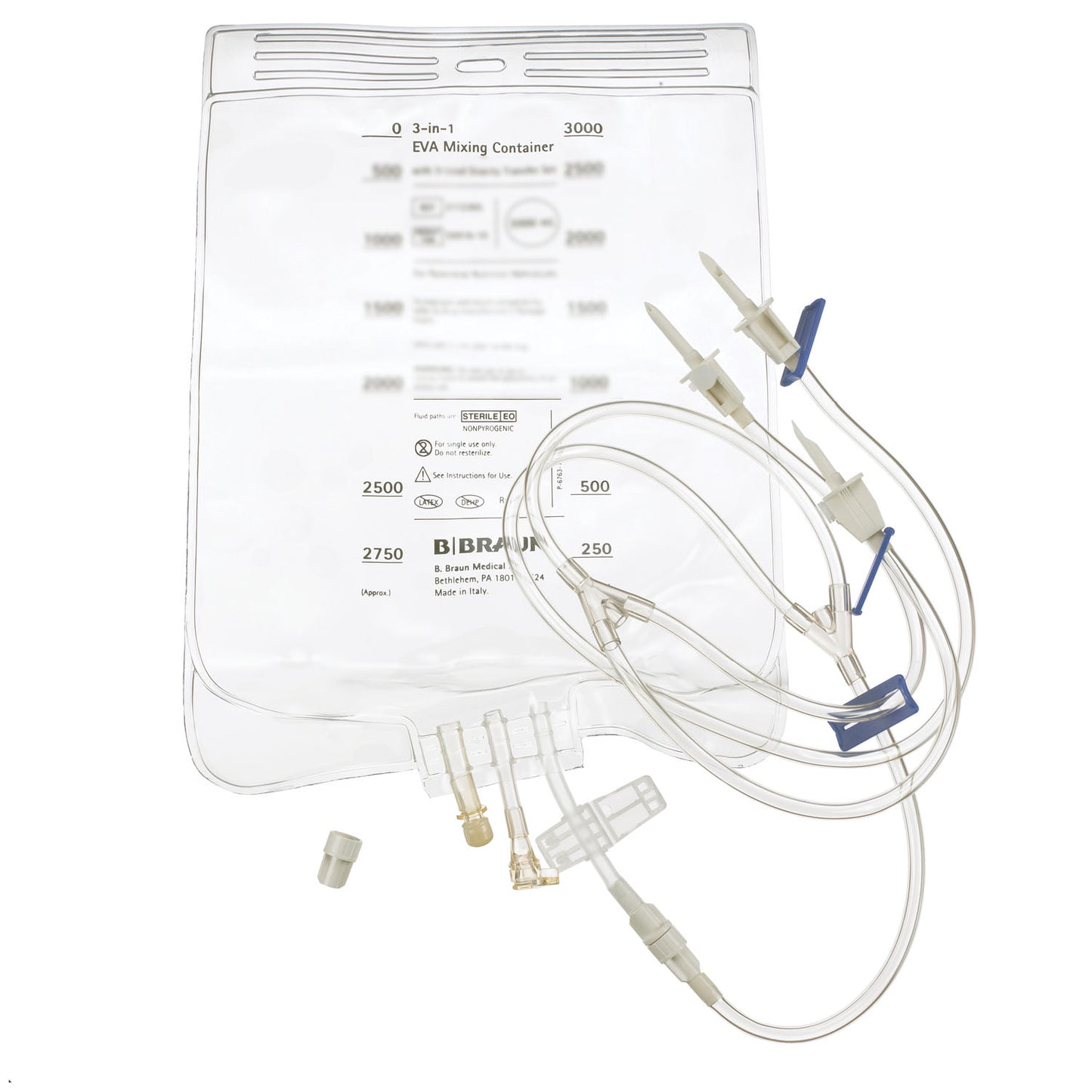 TPN Bag, 3-Lead Vented Transfer Set, Large Bore Tubing & Plastic Sealing Clip, 2000mL, 40/cs (Rx) (Continental US+HI Only)&nbsp;&nbsp;<Strong style="color:red">Max weekly quantity allowed: 10</Strong>