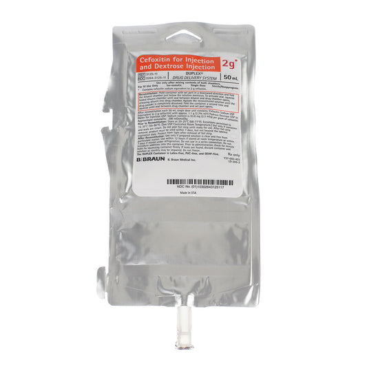 2g Cefoxitin For Injection & Dextrose Injection, 50mL (Rx) (Item is Non-Returnable), 24/cs (Continental US+HI Only, Excluding IN and ND)