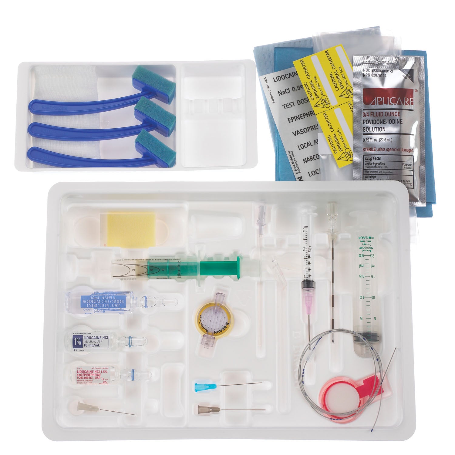 Continuous Epidural Tray, 17G x 3_" Winged Tuohy Needle & 19G Springwood Closed Tip Catheter (Rx) (Item is Non-Returnable), 10/cs (Continental US+HI Only, Excluding IN and ND)