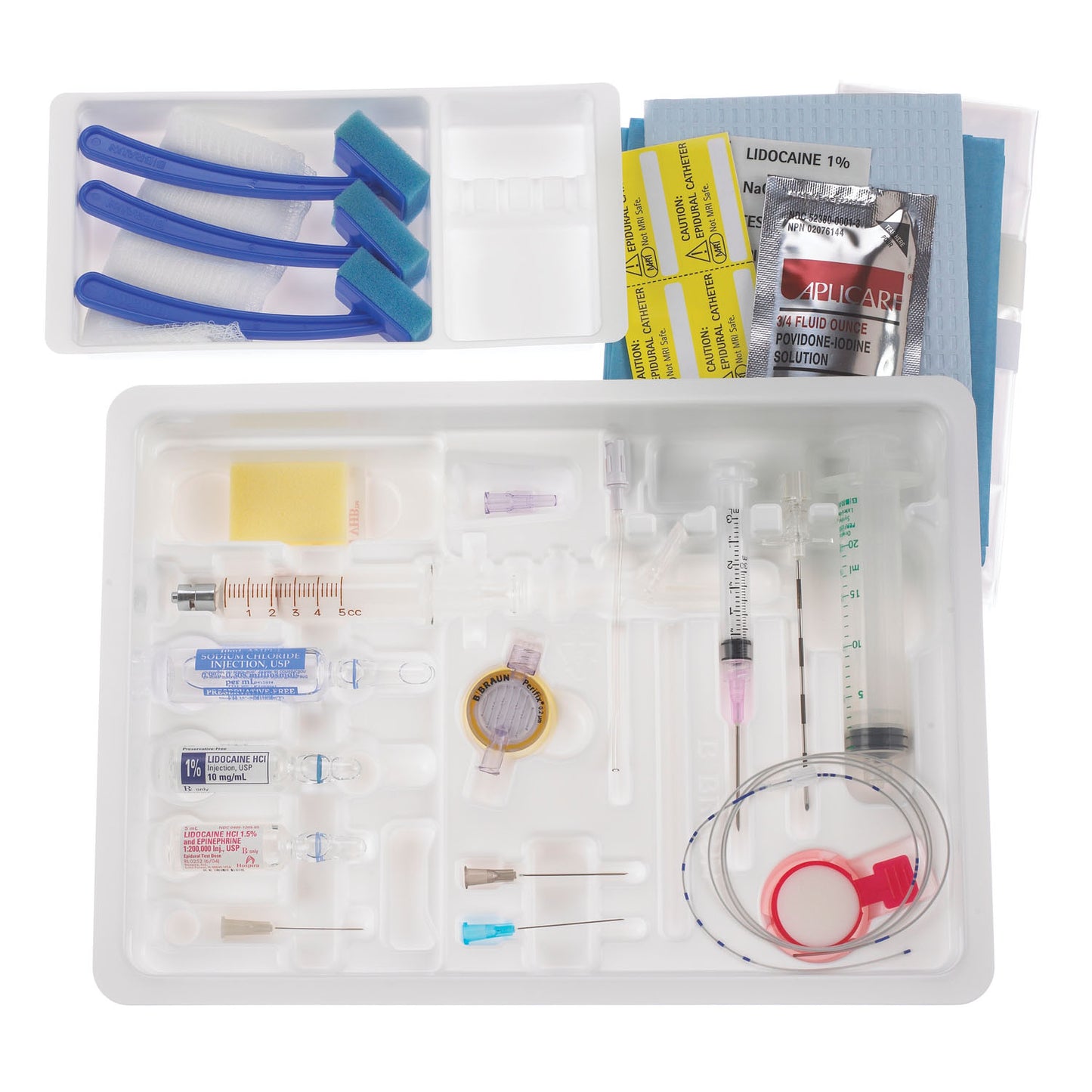 Continuous Epidural Tray, 17G x 3_" Winged Tuohy Needle & 19G Springwood Open Tip Catheter (Rx) (Item is Non-Returnable), 10/cs (Continental US+HI Only, Excluding IN and ND)