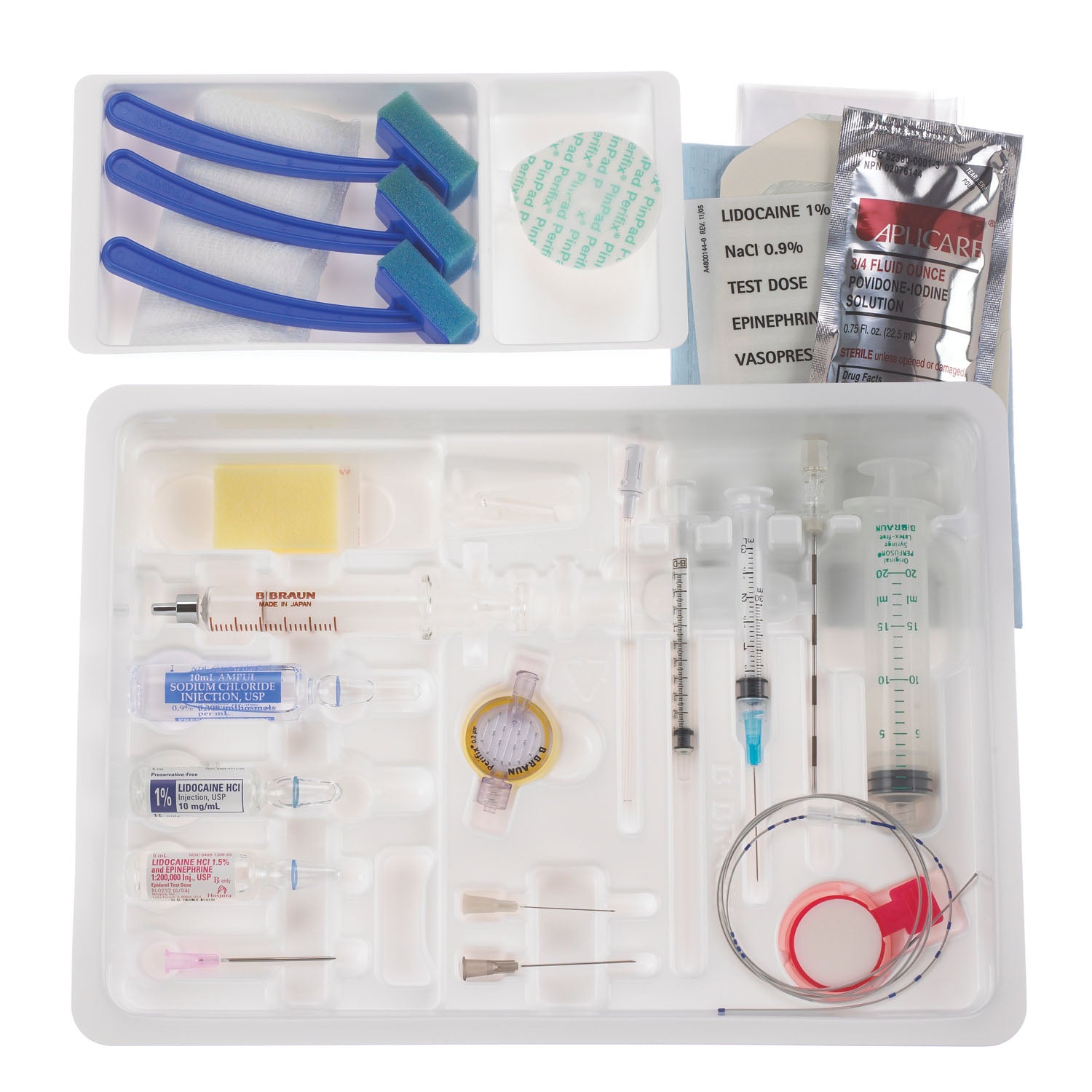 Continuous Epidural Tray, 17G x 3_" Winged Tuohy Needle & 19G Springwood Closed Tip Catheter (Rx) (Item is Non-Returnable), 10/cs (Continental US+HI Only, Excluding IN and ND)