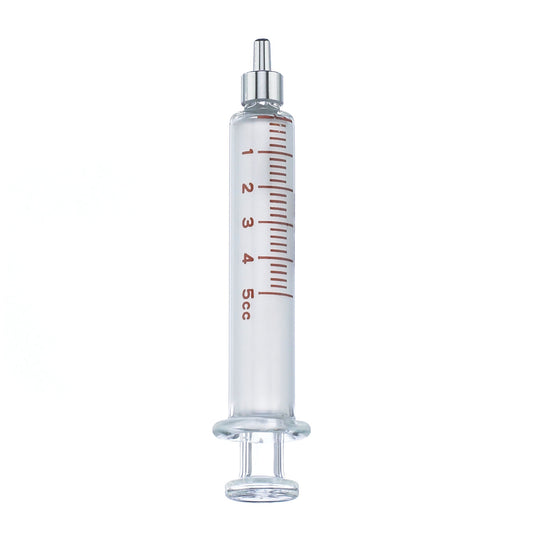 5cc Glass Loss-Of-Resistance Syringe, Luer Slip Metal Tip, 10/cs (Rx) (Item is Non-Returnable) (Continental US+HI Only, Excluding IN and ND)