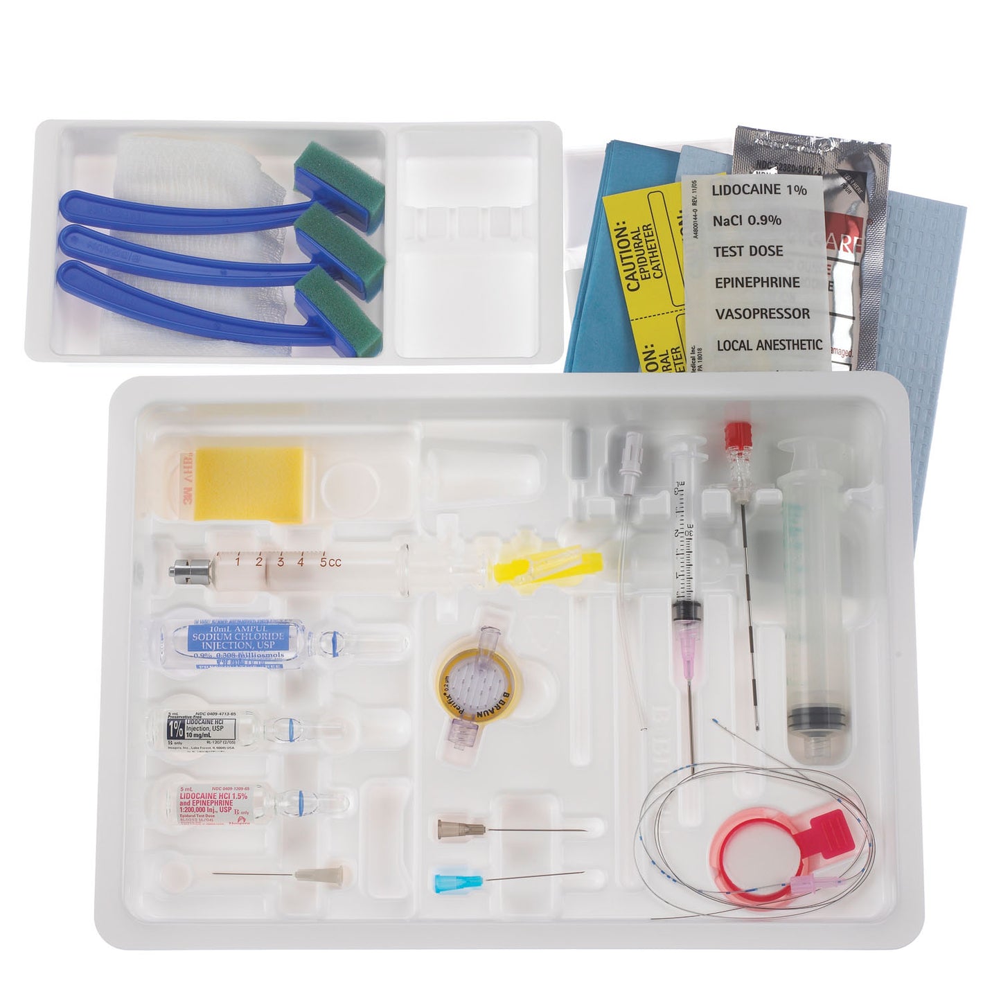 Continuous Full Epidural Tray, 18G x 3_" Hustead Needle, 20G Closed Tip Catheter, Clear Plastic Fenestrated Drape & Drugs (Rx) (Item is Non-Returnable), 10/cs (Continental US+HI Only, Excluding IN and ND)