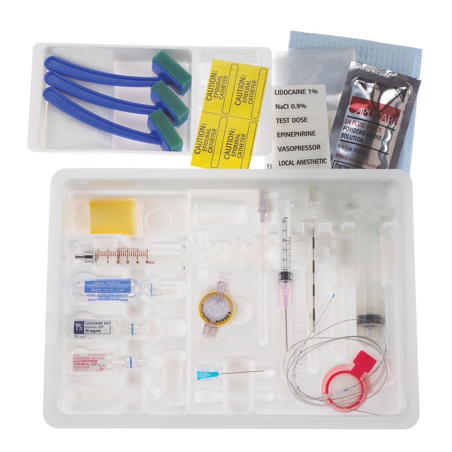Continuous Full Epidural Tray, 17G x 3_" Tuohy Needle, 18G Closed Tip Catheter, Clear Plastic Fenestrated Drape & Drugs (Rx) (Item is Non-Returnable), 10/cs (Continental US+HI Only, Excluding IN and ND)