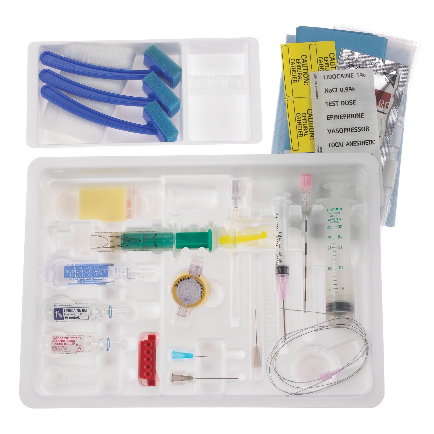 Continuous Epidural Tray, 18G x 3_" Tuohy Needle, 20G Closed Tip Catheter & 8cc Luer Slip PERIFIX Plastic LOR Syringe (Rx), 10/cs (Continental US+HI Only, Excluding IN and ND) (Item is Short-Dated & Non-Returnable)