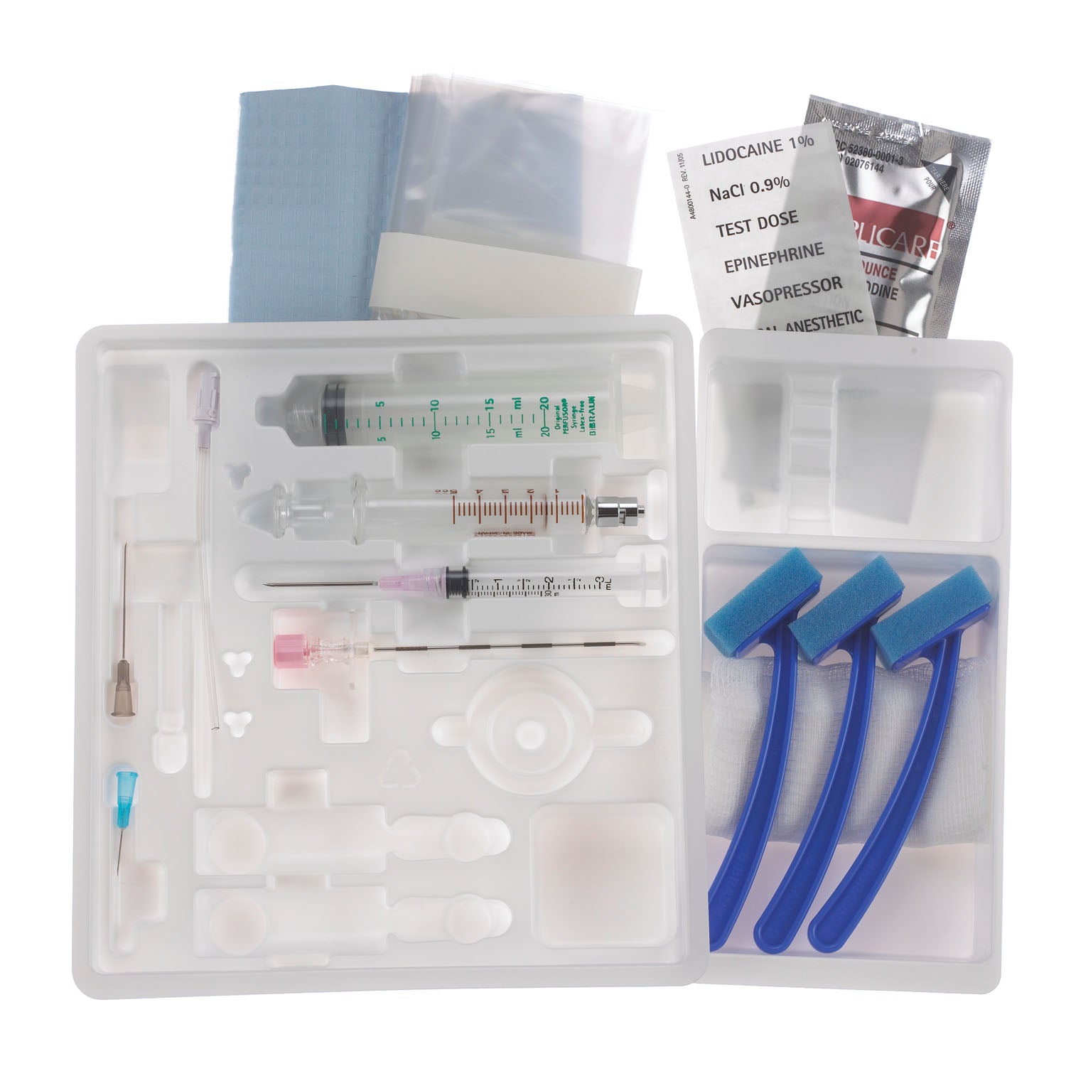 Single Dose Epidural Tray, 18G x 3_" Tuohy Needle (no catheter set) (Rx) (Item is Non-Returnable), 10/cs (Continental US+HI Only, Excluding IN and ND)