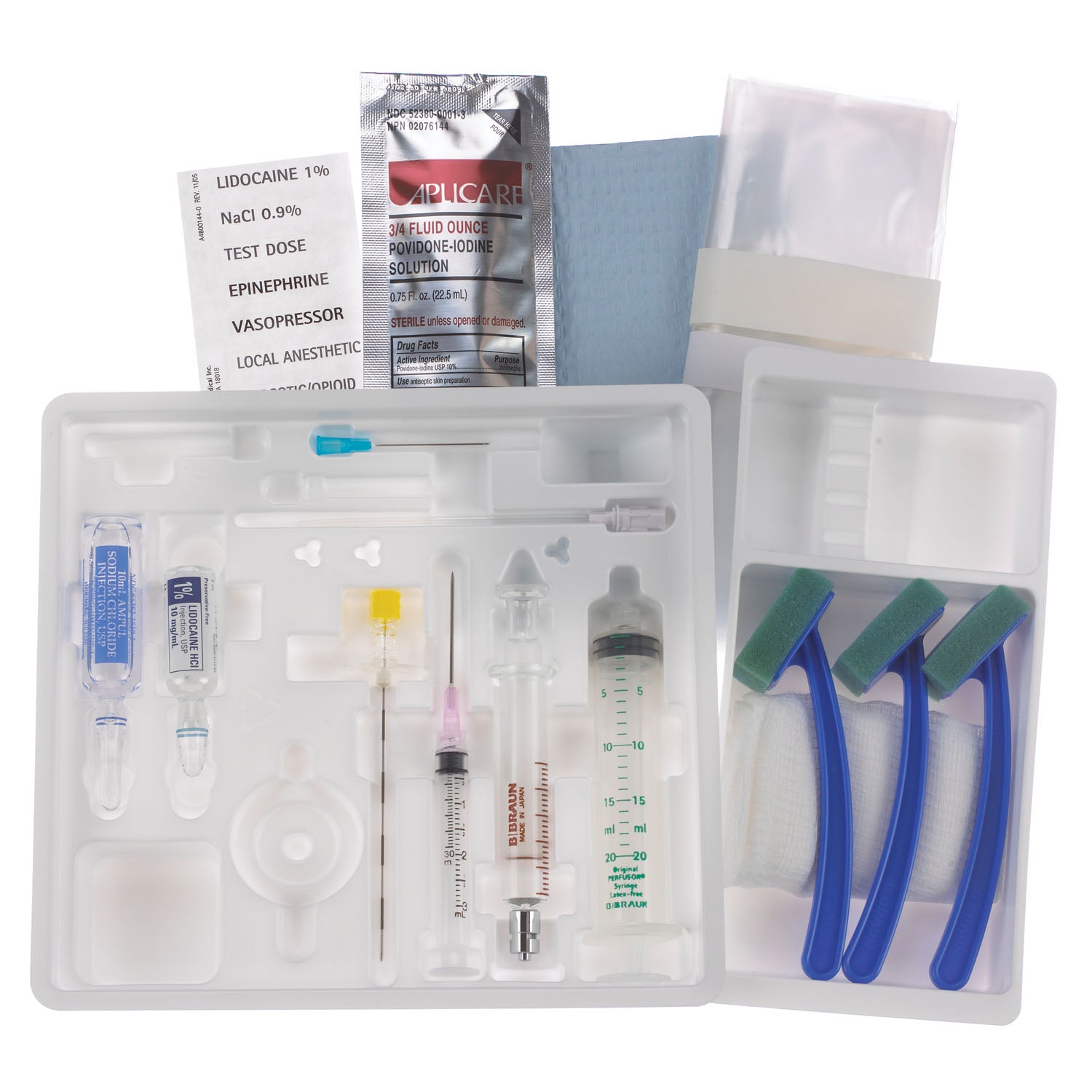 Single Dose Epidural Tray, 20G x 3_" Tuohy Needle (no catheter set) (Rx) (Item is Non-Returnable), 10/cs (Continental US+HI Only, Excluding IN and ND)