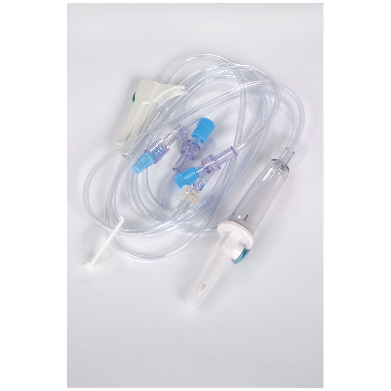 Admin Set, Non-Vented Spike, Slide Clamp, Backcheck Valve, Upper Low Profile SAFSITE Valve Injection Site, Roller Clamp, Low Profile SAFSITE Valve Injection Site, Distal SPIN-LOCK Connector, Latex Free (LF), DEHP-Free, 106"L, 50/cs (Rx) (Continental US+HI Only)
