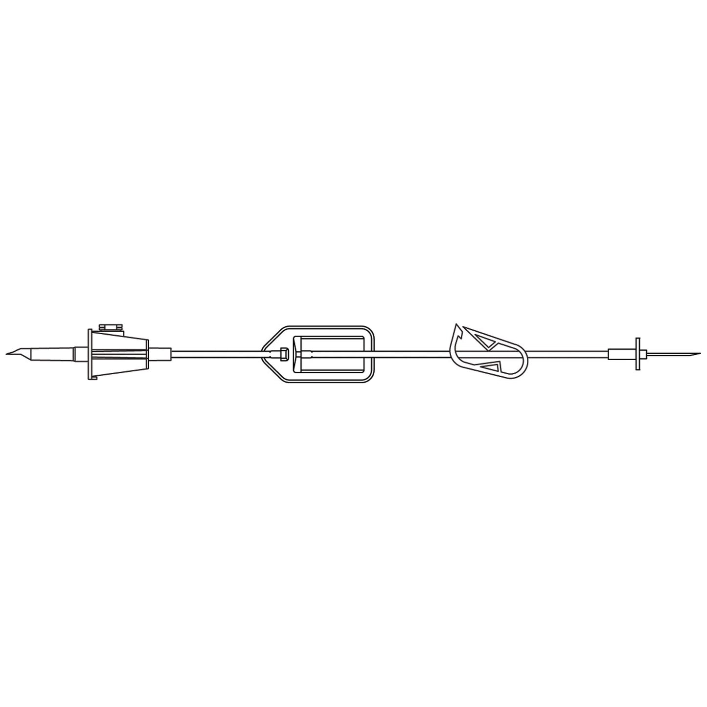 Fluid Transfer Set, Built-In 5 Supor Filter, Vented Spike, Gripping Flange, Large Bore Tubing 25", On/ Off Clamp, Distal 17G Needle , 25"L, DEHP & Latex Free (LF), 50/cs (Rx) (Continental US+HI Only)