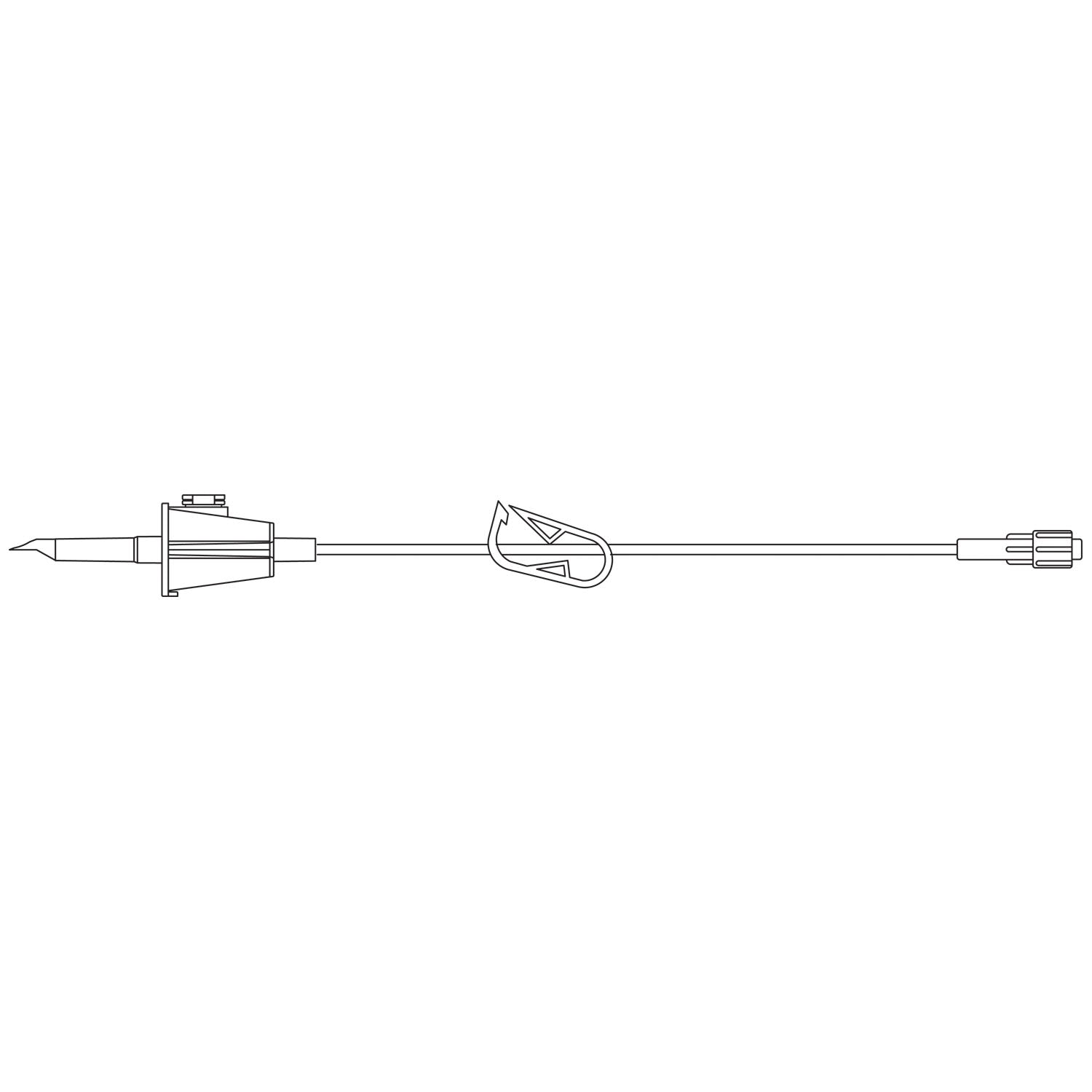 Fluid Transfer Set, Universal Spike, On/ Off Clamp, Distal Luer Lock Connector, DEHP & Latex Free (LF), 14"L, 50/cs (Rx) (Continental US+HI Only)