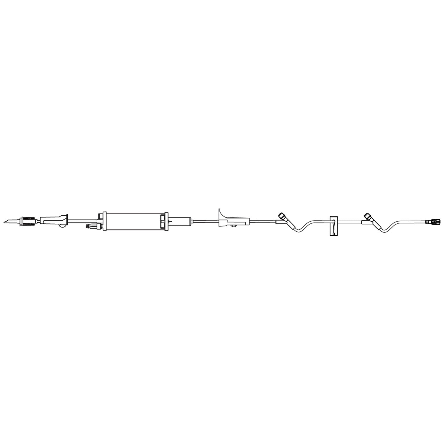 Mini-Drop Admin Set, Non-Vented Spike, Roller Clamp, 150mL Burette Chamber, Roller Clamp, Injection Sites 26" & 6" Above Distal End, SPIN-LOCK Connector, 18mL Priming Volume, 109"L, 60 drops/mL, 20/cs (Rx) (Continental US+HI Only)  (To Be DISCONTINUED)