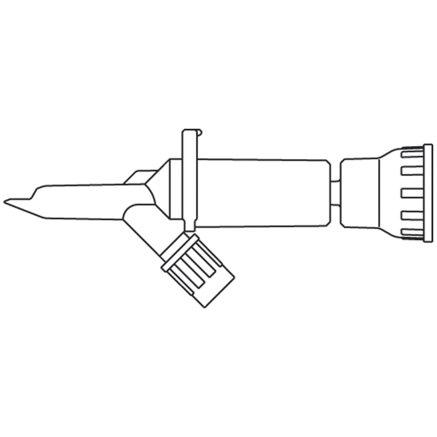 Standard Spike Dispensing Pin, SAFSITE Valve, Same Features as 412005 Except, Luer Lock Connector, 50/cs (Rx) (Continental US+HI Only)
